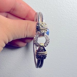 John Medeiros Antiqua Pavé Circle Double Wire Bracelet